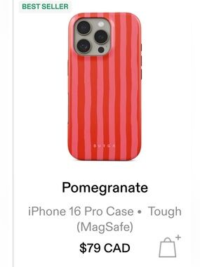 Burga iPhone 16 Pro MagSafe Tough Case - Red Stripe